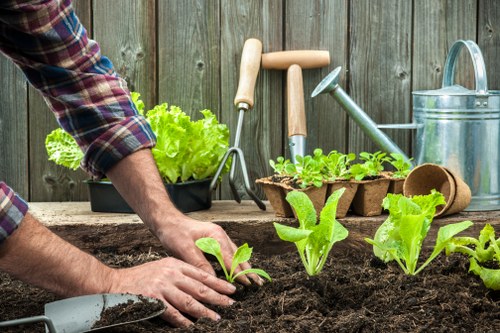 Landscaping team reviewing ethical labour compliance documentation